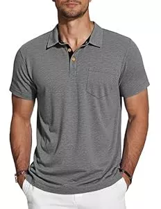 TARAINYA Poloshirts TARAINYA Poloshirt Herren Baumwolle Kurzarm Polo Shirts Männer Sommer mit Brusttasche Dunkelgrau M