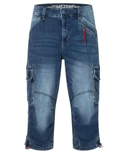 Timezone Shorts Timezone Herren 3/4 Cargo Jeans Loose MILESTZ Short Mid Waist Loose Fit W30-W40