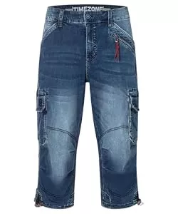 Timezone Shorts Timezone Herren 3/4 Cargo Jeans Loose MILESTZ Short Mid Waist Loose Fit W30-W40