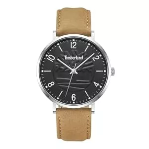 Timberland Uhren Timberland Ripton Herren Armbanduhr mit einem Band aus Edelstahl und Leder, Farbe: Beige, Durchmesser der Uhr: 42mm, TDWGA0010904