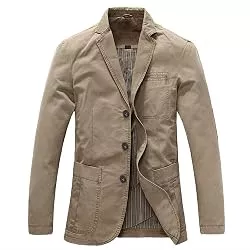 Allthemen Blazer Allthemen Herren Sakko Sportlich Blazer Baumwolle Freizeit Casual Jackett