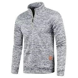 Aoouekul Pullover & Strickmode Half Zip Pullover Herren Ohne Kapuze Männer für Solid Arbeitspullover Oversize Winter Sport Arbeitspullover Sweater Men Alphanumerisch
