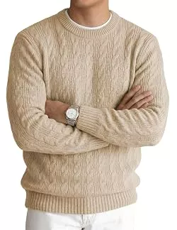 JMIERR Pullover & Strickmode JMIERR Pullover Herren Cable Ribbed Sweaters Strickpullover
