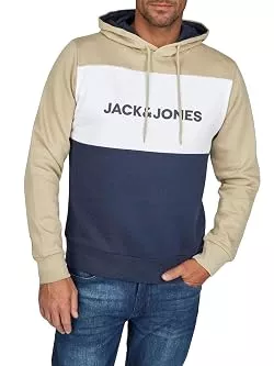 JACK &amp; JONES Kapuzenpullover JACK &amp; JONES Hoodie Herren mit Druck JWHLOGO Blocking Regular Fit Plus Size