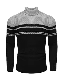 COOFANDY Pullover & Strickmode COOFANDY Rollkragenpullover Herren Pullover Winter