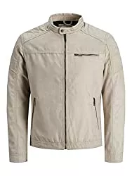 JACK &amp; JONES Jacken JACK &amp; JONES Herren Kunstleder Jacke | Biker Blouson Bomberjacke JJEROCKY | Design Coat Übergangsjacke