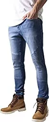 Urban Classics Jeans Urban Classics TB1436 Herren und Jungen Jeanshose Slim Fit Biker Jeans, Five-Pocket Stretch Biker Hose im Used Look
