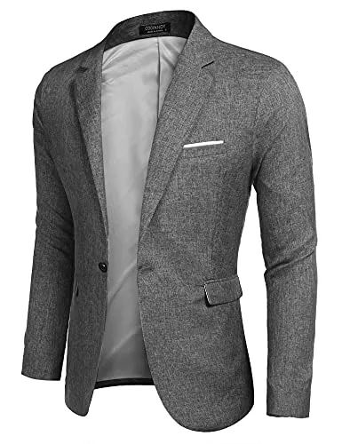 COOFANDY Blazer COOFANDY Herren Sakko Leinenstruktur Slim Fit Männer Blazer Modern Freizeit Sakko Leichte Jackett