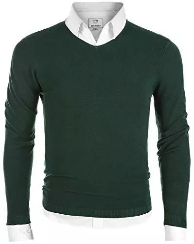 MOCOTONO Pullover & Strickmode MOCOTONO Herren Pullover V-Ausschnitt Langarmshirt Männer Strickpullover