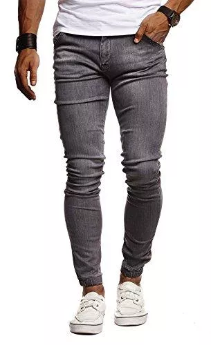 LEIF NELSON Jeans Leif Nelson Herren Jeans Hose Slim Fit Denim Blaue graue Lange Jeanshose für Männer Coole Jungen weiße Stretch Freizeithose Schwarze Cargo Chino Sommer Winter Basic LN9170
