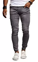 LEIF NELSON Jeans Leif Nelson Herren Jeans Hose Slim Fit Denim Blaue graue Lange Jeanshose für Männer Coole Jungen weiße Stretch Freizeithose Schwarze Cargo Chino Sommer Winter Basic LN9170