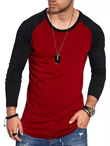 behype. Langarmshirts behype. Herren Oversize Longsleeve Langarm T-Shirt O-Neck Rundhals Ausschnitt 30-3752
