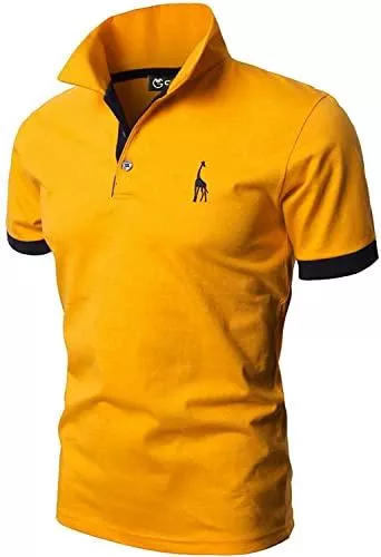 GHYUGR Poloshirts GHYUGR Poloshirt Herren Einfarbig Stickerei Kurzarm Polohemd S-XXL