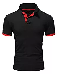 REPUBLIX Poloshirts REPUBLIX Herren Basic Poloshirt Kontrast Kurzarm Polohemd Kragen T-Shirt