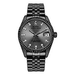 BUREI Uhren BUREI Herren Automatik Automatikuhr Elegant Lässig Mechanisch Armbanduhren Mit Saphirglas Datumskalender Lederband/Edelstahlarmband 38mm Dial