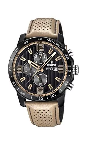 Festina Uhren Festina Unisex Erwachsene Chronograph Quarz Uhr mit Leder Armband F20339/1