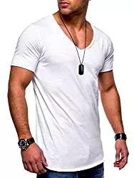 behype. T-Shirts behype. Herren Kurzarm Basic T-Shirt V-Neck Ausschnitt Oversize-Look 20-0002