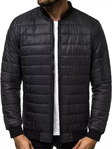 OZONEE Jacken OZONEE Herren Übergangsjacke Jacke Übergang Jacken Herbst Bomberjacke Stehkragen Kapuze Steppjacke Kapuzenjacke Leichte Outdoor Puffer Jacket Gepolstert