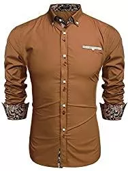 COOFANDY Hemden COOFANDY Herren Weiches und bequemes Freizeithemd mit langen Ärmeln und Schlankes Fit