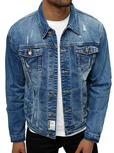 OZONEE Jacken OZONEE Herren Jeansjacke Jacke Jeans Winterjacke Gefüttert Übergangsjacke Herbstjacke Vintage Herrenjacke