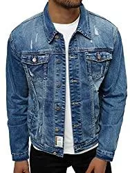 OZONEE Jacken OZONEE Herren Jeansjacke Jacke Jeans Winterjacke Gefüttert Übergangsjacke Herbstjacke Vintage Herrenjacke