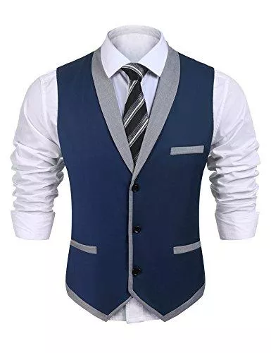 COOFANDY Westen COOFANDY Herrenanzug Weste Slim Fit Business Hochzeitswesten Kleid Weste