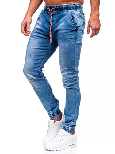 BOLF Jeans BOLF Herren Jeans Jogger Denim Style Sweathose Jogg Jeans Used Look Jeanspants Destroyed Freizeit Casual Style Slim Fit Narrow Leg 6F6