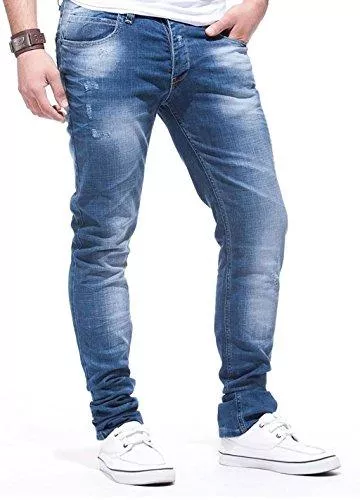 LEIF NELSON Jeans Leif Nelson Herren Jeans Hose Slim Fit Denim Blaue graue Lange Jeanshose für Männer Coole Jungen weiße Stretch Freizeithose Schwarze Cargo Chino Sommer Winter Basic LN271