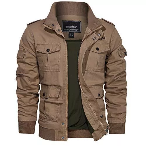EKLENTSON Jacken EKLENTSON Herren Arbeitsjacke Workwear Übergangsjacke Cargo Jacke mit Vielen Taschen