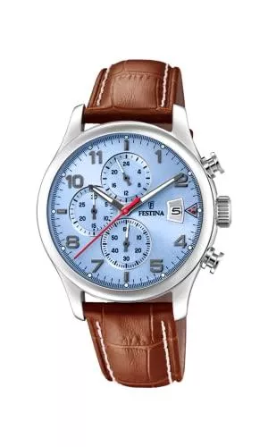 Festina Uhren Festina Herren Chronograph Quarz Uhr mit Leder Armband F20375/5