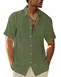 LVCBL Hemden LVCBL Herren Langarm und Kurzarm Hemd Sommerhemd Freizeithemd mit Brusttasche Regular Fit Men Shirts