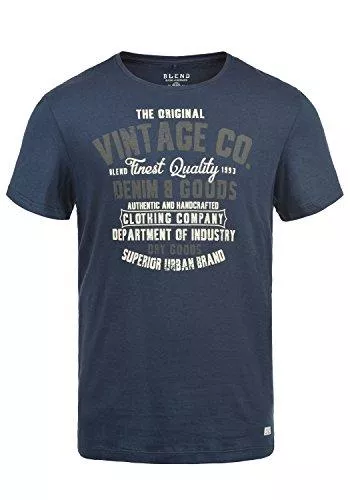 Blend T-Shirts Blend Vadim Herren T-Shirt Kurzarm Shirt mit Print und Rundhalsausschnitt