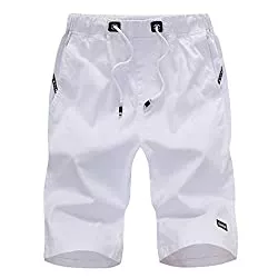 TIMEMEAN Shorts TIMEMEAN Shorts Herren Sommer Elastische Taille Baumwolle Fünf Cent Mit Gürtel Sport Kurze Hosen