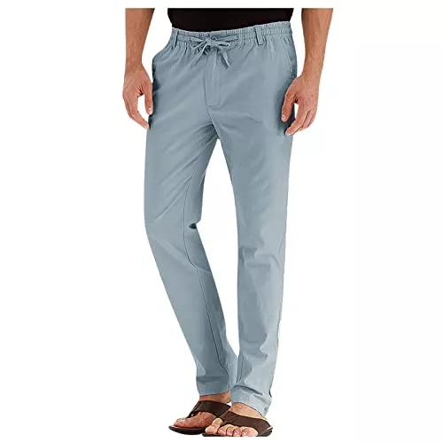 SoonerQuicker Hosen SoonerQuicker Freizeithose Herren Ohne Bündchen Hose Herren Olive mit Gummizug Hosen Männer Lang Sommer Hose Herren Dry Fit Atmungsaktiv Schnell Trocknende Hose Herren Slim Fit