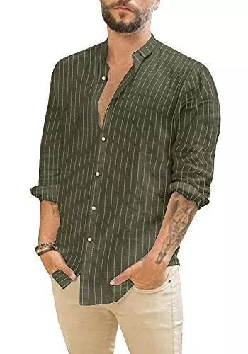 Gemijacka Hemden Gemijacka Leinenhemd Herren Hemd Herren Langarm Sommerhemd Herren Regular Fit Freizeithemd