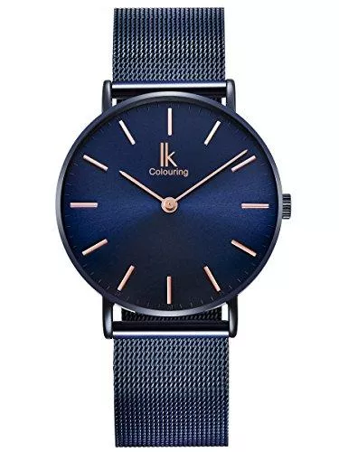 Alienwork Uhren Alienwork IK Slim Ø40mm Armbanduhr Herren Damen Ultra-flach Mesh-Armband