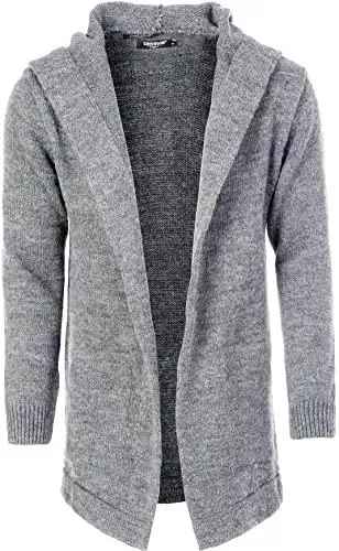 Carisma Strickjacken Carisma Herren Strickjacke Lang mit Kapuze • Herren Jacke mit Seitentaschen Lange Kapuzenjacke Herren angenehme Übergangsjacke für Männer 7601