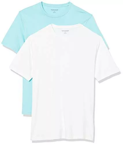 Amazon Essentials T-Shirts Amazon Essentials Herren Kurzärmeliges T-Shirt Mit Rundhalsausschnitt Schmale Passform, 2er-Pack