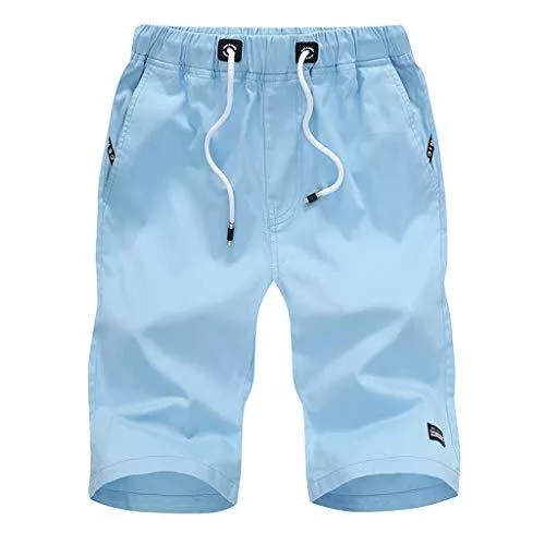 TIMEMEAN Shorts TIMEMEAN Shorts Herren Sommer Elastische Taille Baumwolle Fünf Cent Mit Gürtel Sport Kurze Hosen
