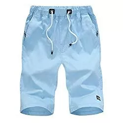 TIMEMEAN Shorts TIMEMEAN Shorts Herren Sommer Elastische Taille Baumwolle Fünf Cent Mit Gürtel Sport Kurze Hosen