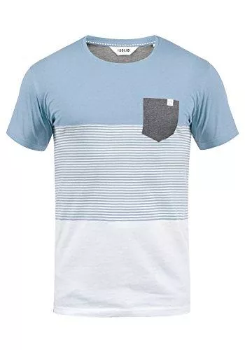 !Solid T-Shirts Solid Malte Herren T-Shirt Kurzarm Shirt mit Streifen und Rundhalsausschnitt