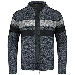YOUTHUP Strickjacken YOUTHUP Herren Strickjacke Fleece Futter Pullover Strick Jacken Winter Dicker Strickpullover