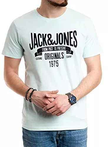 JACK &amp; JONES T-Shirts Jack and Jones Herren T-Shirt Männer Print Shirt Baumwolle Kurzarm