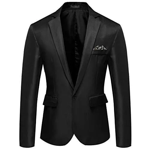 YOUTHUP Blazer YOUTHUP Sakko Herren Slim Fit Leichte 1 Knöpfe Anzugjacke Anzug Jacke für Hochzeit Freizeit
