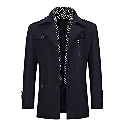 Allthemen Mäntel Allthemen Wintermantel Herren Slim Fit Kurzmantel Mantel Herren Schwarz Wolle Kurz Wollmantel Mantel Winter