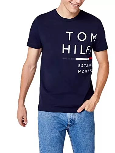 Tommy Hilfiger T-Shirts Tommy Hilfiger Herren-T-Shirt, Wrap Around Graphic, 100% Bio-Baumwolle, schmal geschnitten