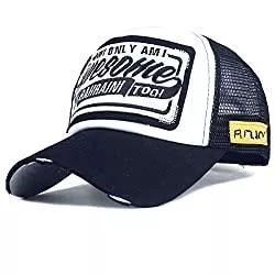 Sporty Hüte & Mützen Trucker Mesh Baseballcap Awesome Distressed Snapback Vintage Used Look Retro Sommer Oldschool Kappe Mütze Cap Schirmmütze Basecap