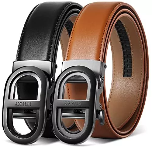 ITIEZY Gürtel ITIEZY Gürtel Herren, Gürtel Ratsche Automatikschließe Business Anzug Gürtel für Herren 35mm Breit Ledergürtel 2 Stücke