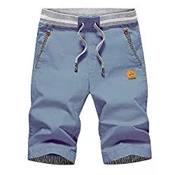 JustSun Shorts JustSun Kurze Hosen Herren Shorts Sommer Chino Baumwolle mit Tunnelzug