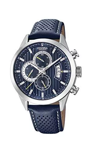 Festina Uhren Festina Herren Chronograph Quarz Uhr mit Leder Armband F20271/5